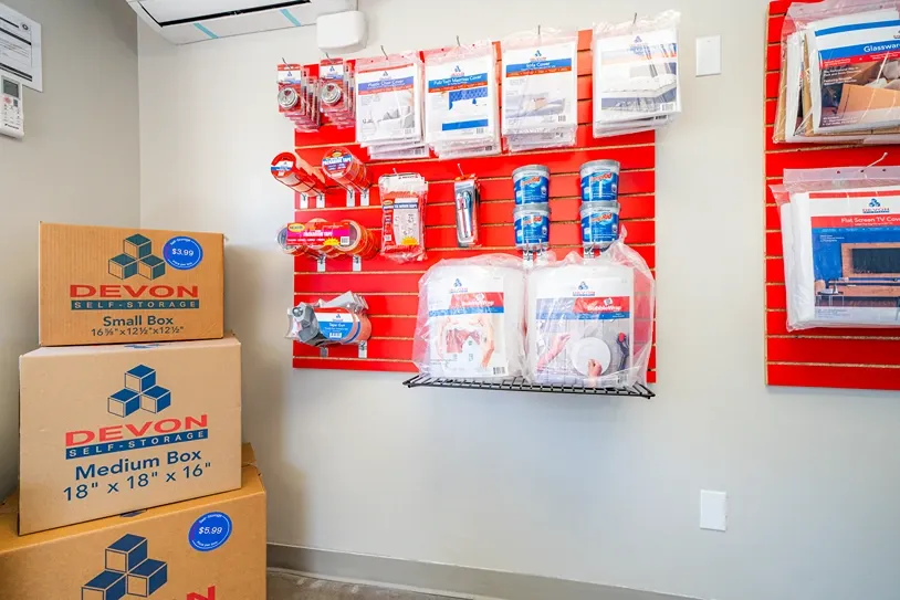 Moving and packing supplies including boxes, tape, and protective materials for sale